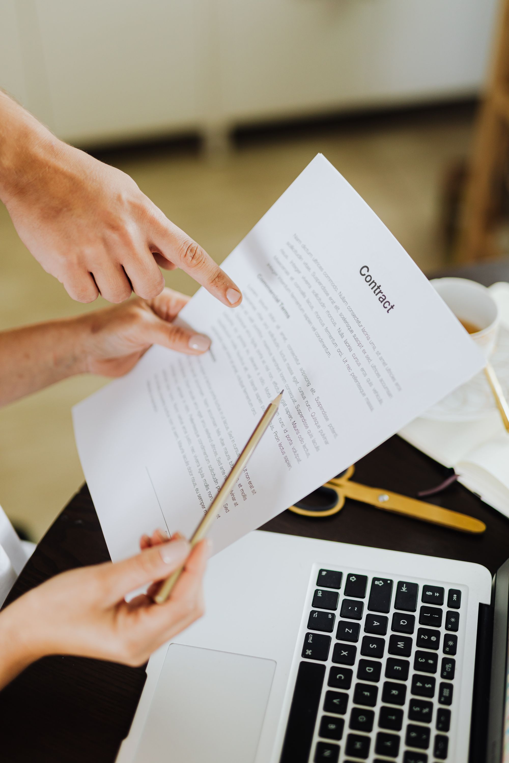 Reviewing and signing a contract document